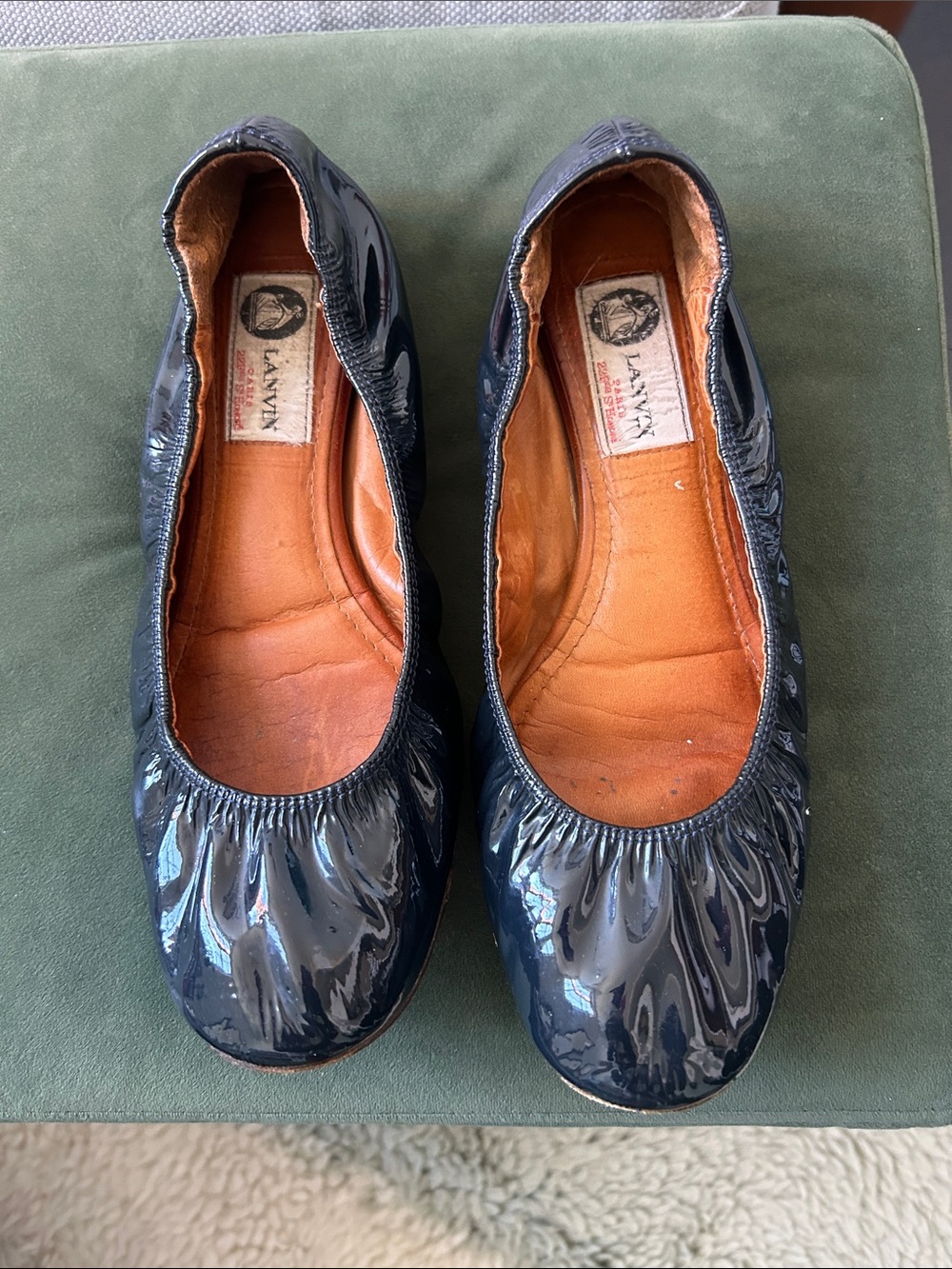 Lanvin Women's Navy Patent Ballet Flats